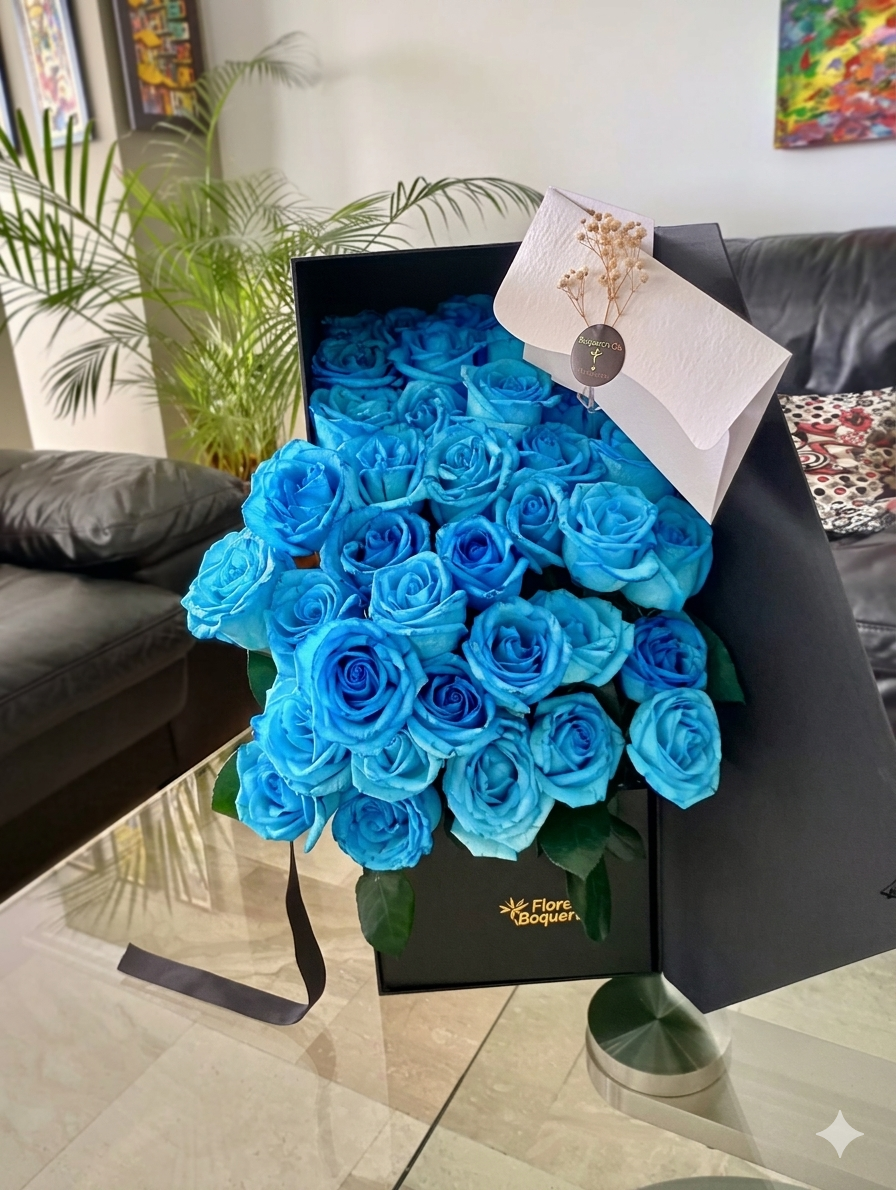 Caja Azul de Boquerón Flores